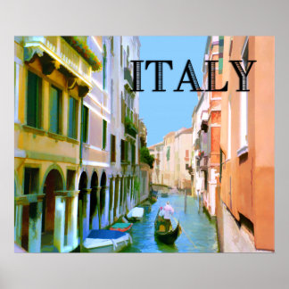 Gondolier in Canal in Venice ITALY Poster