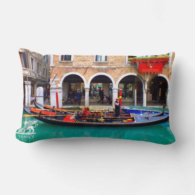 Gondolier in Cannaregio Lumbar Cushion (Front)