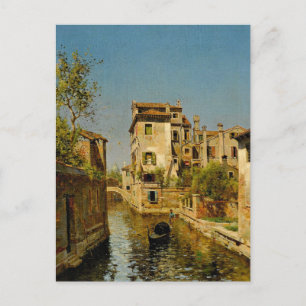 Gondolier on a Venetian Canal Postcard