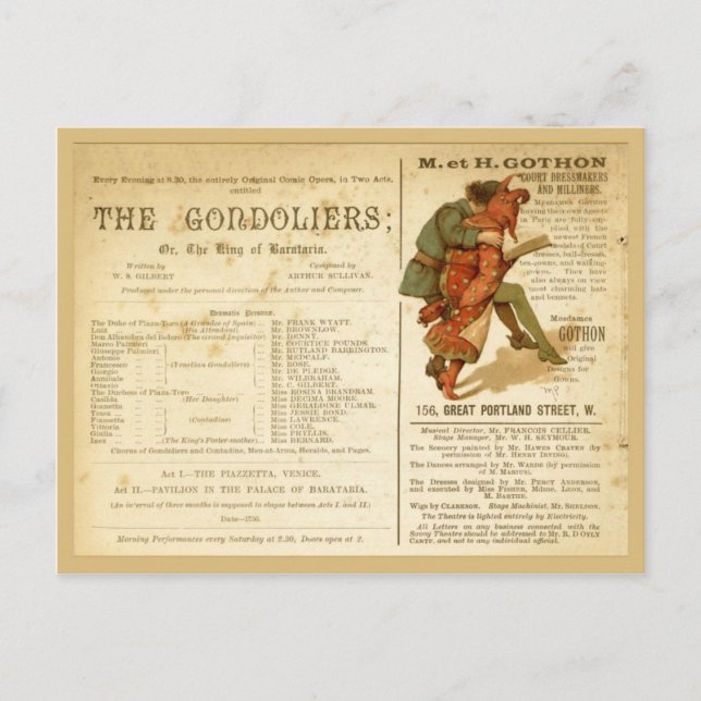 Gondoliers Cast Postcard (Front)