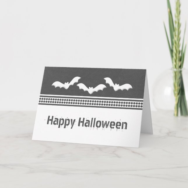 Gone Batty Halloween Card, Dark Grey Card (Front)