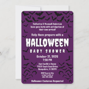 Gone Batty Halloween Costume Party Baby Shower Invitation