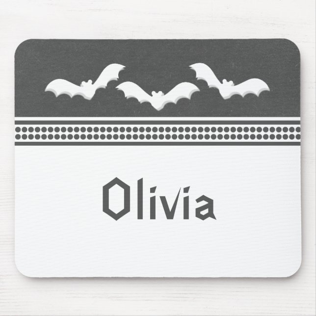 Gone Batty Halloween Mousepad, Dark Grey Mouse Pad (Front)