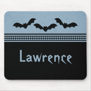 Gone Batty Halloween Mousepad, Light Blue Mouse Pad