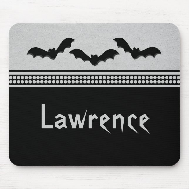 Gone Batty Halloween Mousepad, Light Grey Mouse Pad (Front)