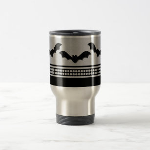 Gone Batty Halloween Mug, Light Grey Travel Mug
