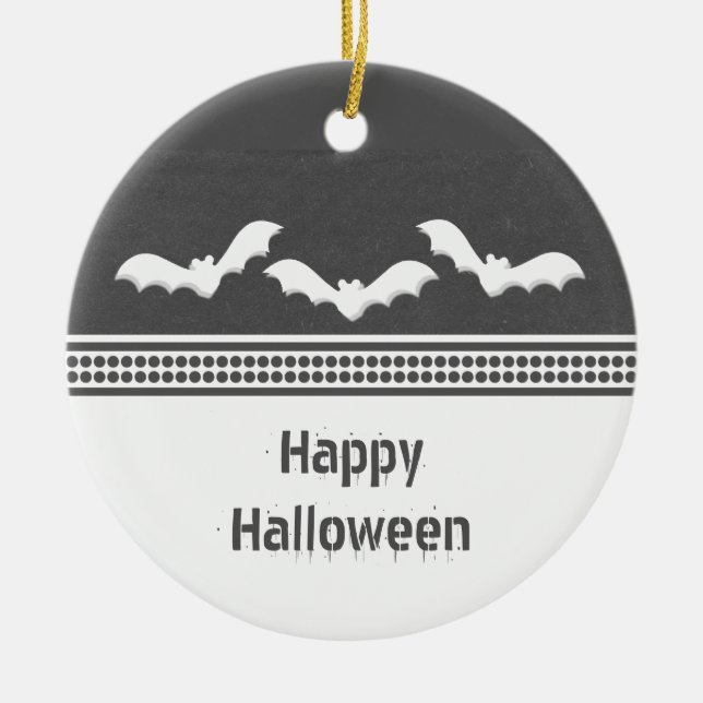 Gone Batty Halloween Ornament, Dark Grey Ceramic Ornament (Front)