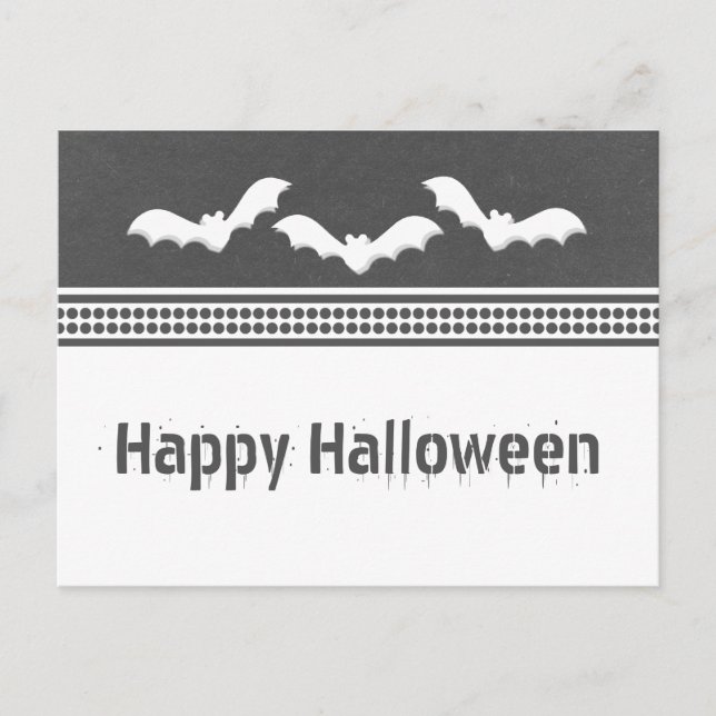 Gone Batty Halloween Postcard, Dark Grey Postcard (Front)