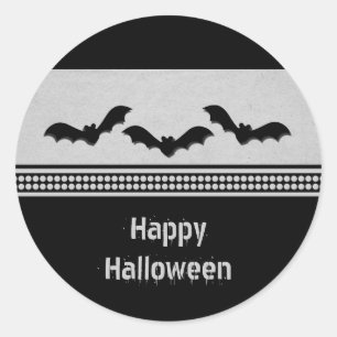 Gone Batty Halloween Stickers, Light Grey Classic Round Sticker