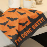 Gone Batty! Orange and Black Halloween  Tea Towel<br><div class="desc">This fun I've Gone Batty! Halloween kitchen towel with a flock of bats is perfect for someone you know with great sense of humour. Maybe it's you! You can personalise the text with your own message. Channel your inner Bat Man or Woman while you cook or do crafts in your...</div>