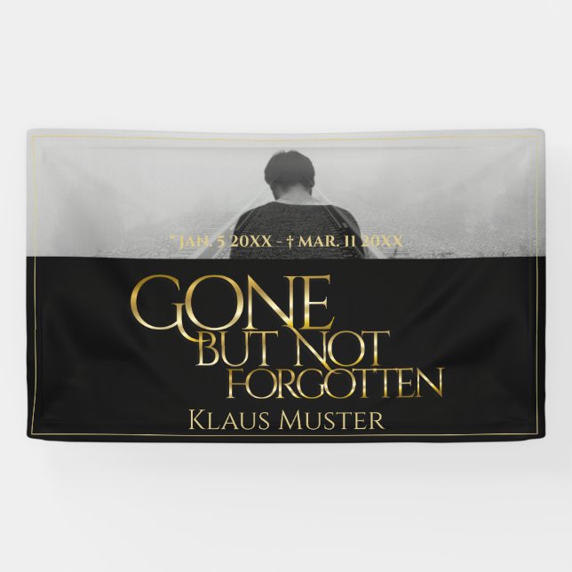 Gone but Not Forgotten - Dark Gold Banner (Horizontal)