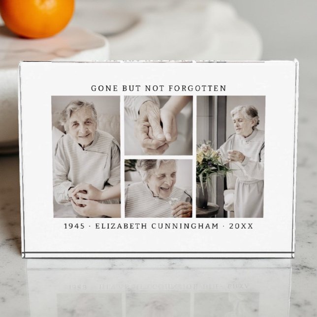 Gone But Not Forgotten Memorial Simple 4 Collage Photo Block (Creator Uploaded)