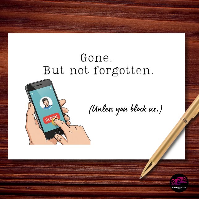 Gone But Not Forgotten Retirement Card (We’re not accepting blocks at this time.)