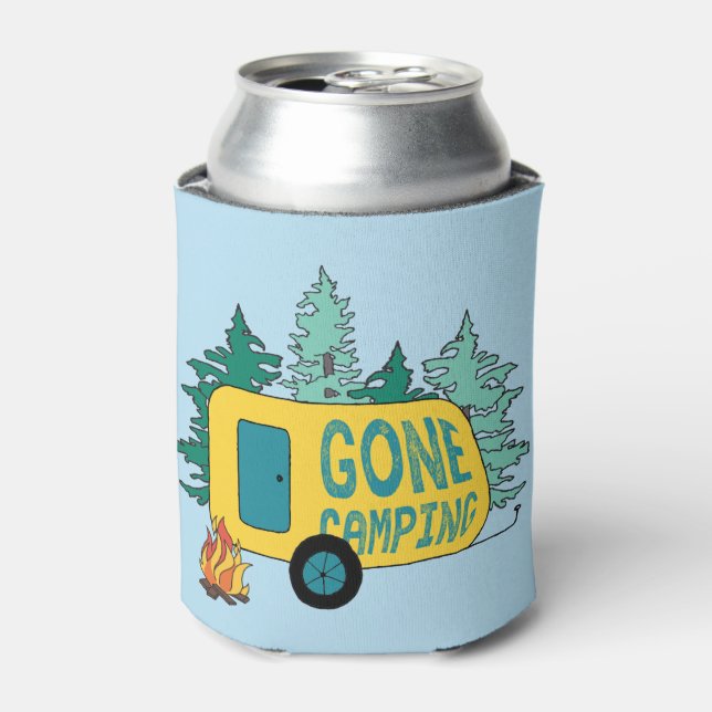 Gone Camping Summer Camp Clipart Happy Trails Camp Can Cooler (Can Front)