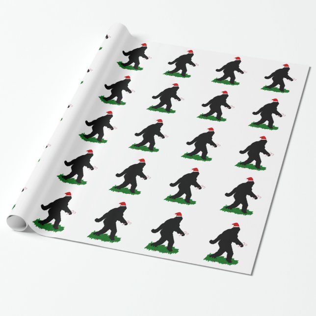 Gone Christmas Squatchin Wrapping Paper (Unrolled)