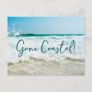 Gone Coastal New Home I've Moved Announcement Postcard