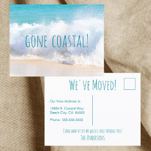 Gone Coastal New Home We've Moved Announcement Postcard