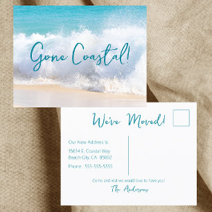 Gone Coastal New Home We've Moved Announcement Postcard
