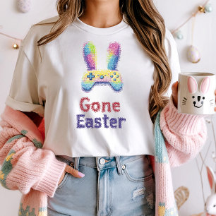 Gone Easter Gaming Tee; Pixel Art Bunny Gamer T-Shirt