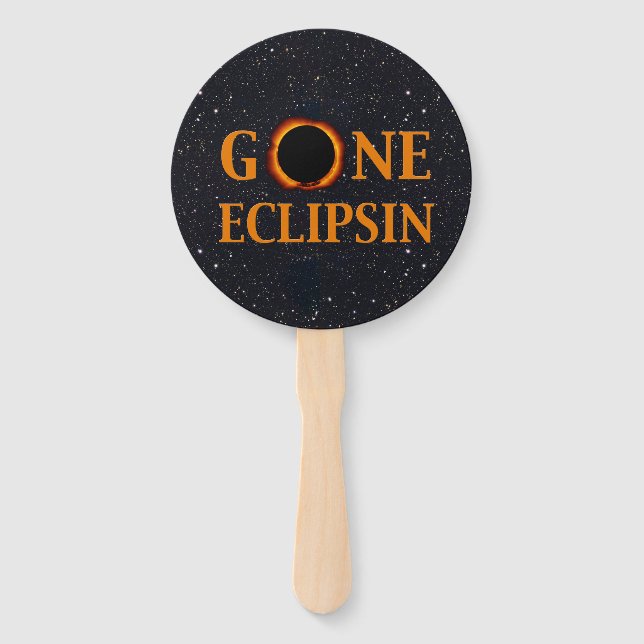 GONE ECLIPSIN Solar Eclipse Hand Fan (Front)