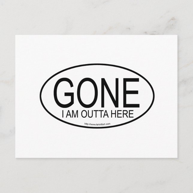 GONE Euro Style Postcard (Front)