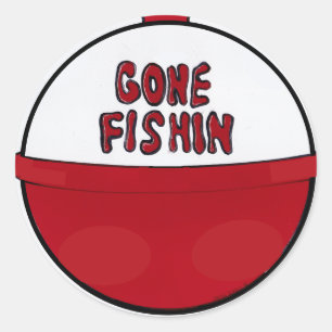 Gone Fishin Classic Round Sticker