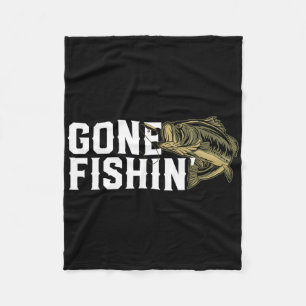 Gone Fishin Funny Largemouth B Fishing Gift For Fi Fleece Blanket