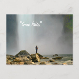 Gone fishin' postcard