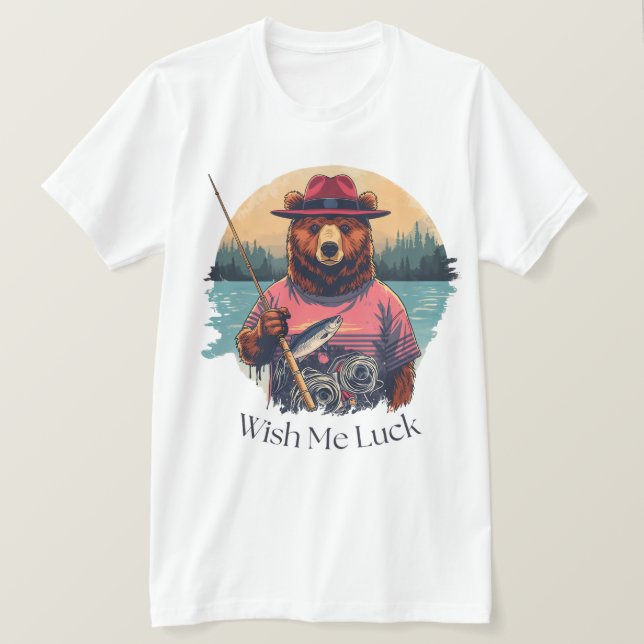 Gone Fishin’ with the Bear Crew T-Shirt (Design Front)