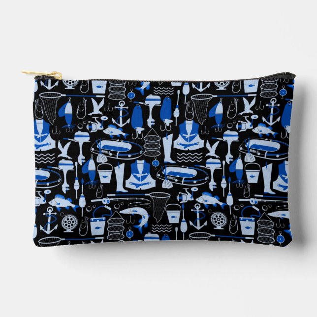  Gone Fishing Blue   Accessory Pouch (Front)