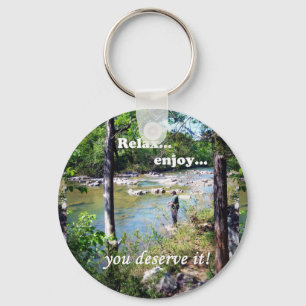 Gone Fishing Card Key Ring