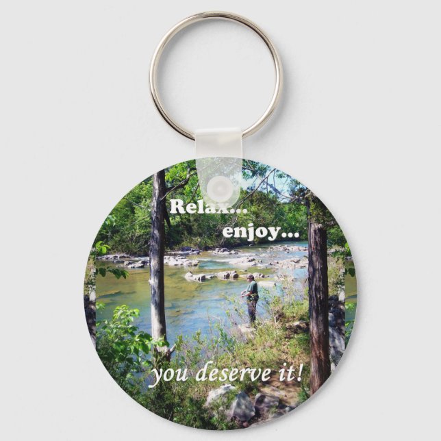 Gone Fishing Card Key Ring (Front)