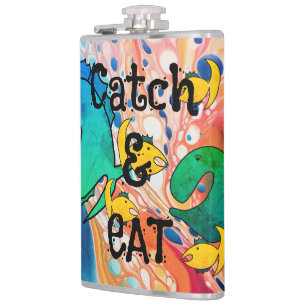 Gone fishing Catch and Eat Hip Flask