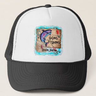 Gone Fishing custom name Hat