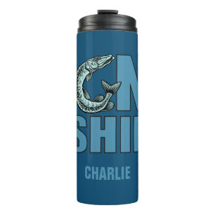GONE FISHING custom name tumbler