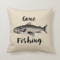 Gone Fishing Decorative Throw Pillow