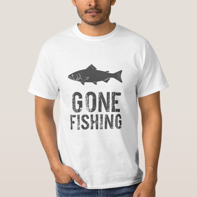 Gone Fishing Design T-Shirt (Front)