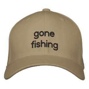 gone fishing embroidered hat