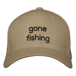 gone fishing embroidered hat