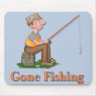 Gone Fishing Fisherman Mouse Pad
