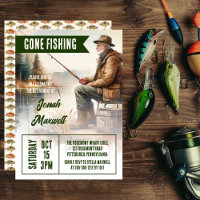 Gone Fishing Fisherman Scene Retirement Party