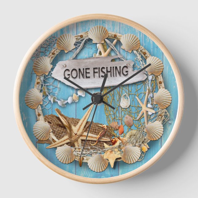 Gone Fishing Fishing Clock (Front)