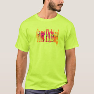 Gone Fishing Fun Novelty Mens Safety Green  T-Shirt