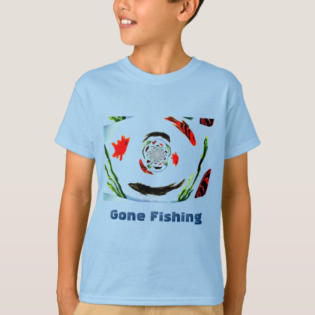 "Gone Fishing" Funny Fish T-Shirt (Front)