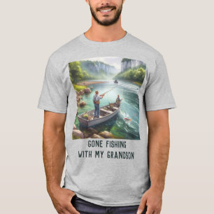 Gone Fishing Grandfather AI-art Basic T-Shirt