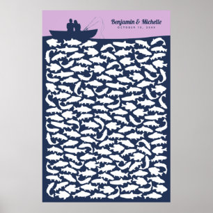 Gone Fishing Guest Book Poster - 150 Signatures