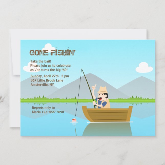 Gone Fishing Invitation (Front)