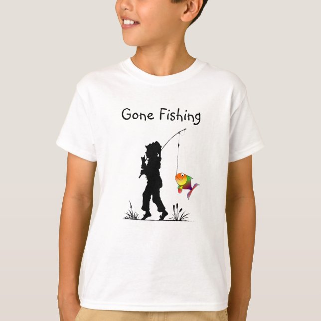 Gone Fishing Kids T-Shirt (Front)