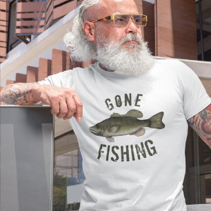 Gone Fishing Lake Up North Fish Cute Bass T-Shirt