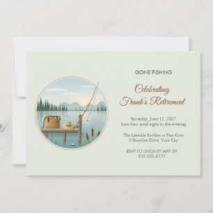 Gone Fishing Lakeside Retirement Party Invitation